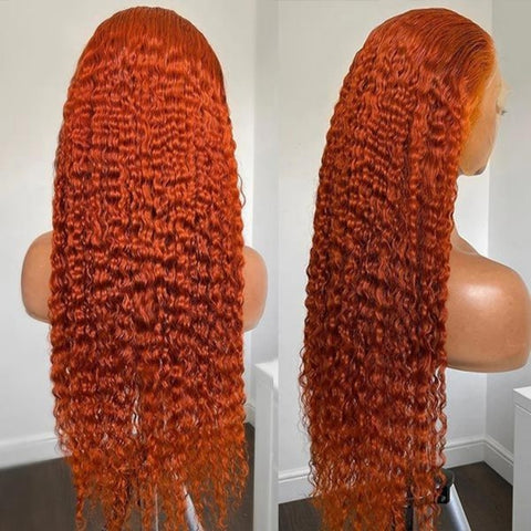 Eloisa 13*4 Ginger Color Lace Wigs Human Hair Deep Wave Hair