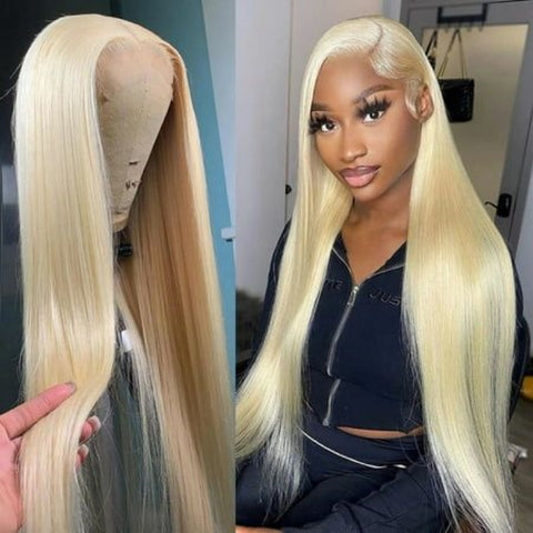 613 Blonde Transparent HD Lace Front Wigs 13*6 Frontal Straight Human Hair