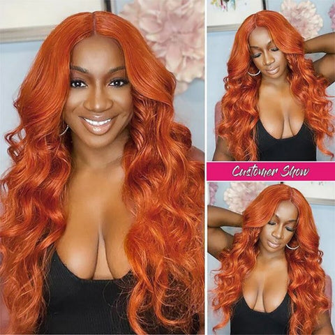 Eloisa 4*4 Ginger Color Lace Wigs Human Hair Body Wave Hair