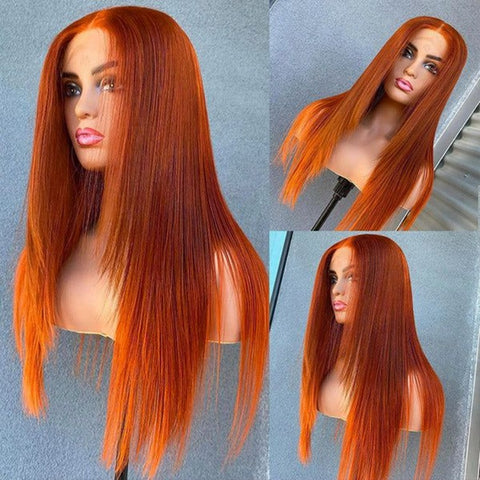 Eloisa 4*4 Ginger Color Lace Wigs Human Hair Straight Hair