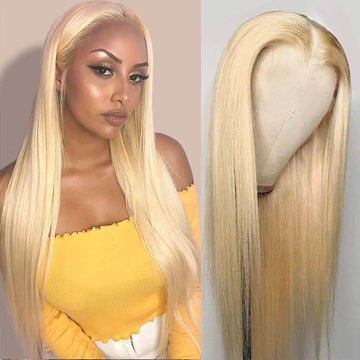 613 Blonde Transparent HD Lace Front Wigs 13*4 Frontal Brazilian Straight Human Hair