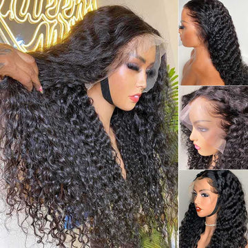 Deep Wave Wigs 13x6 Frontal HD Transparent Lace Front Human Hair