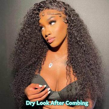 Trending Jerry Curly 13*6 Transparent HD Lace Front Wig Black Human Hair