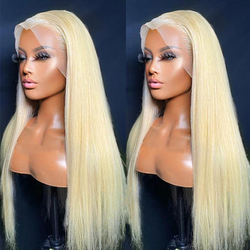 613 Blonde Transparent HD Lace Front Wigs 13*4 Frontal Brazilian Straight Human Hair