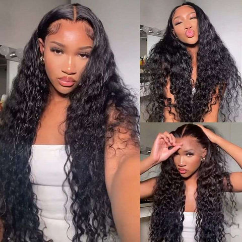 Loose Deep Wave 13x6 HD Transparent Lace Front Wig Brazilian Human Hair Natural Color