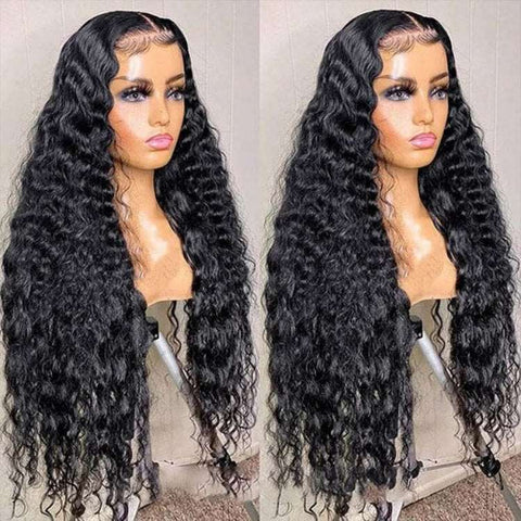 Water Wave Transparent HD Lace Front Wig 13*6 Lace Frontal Brazilian Human Hair