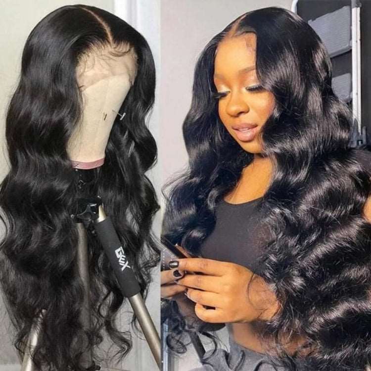 Body Wave 4*4 Lace Closure Wig Top Quality Brazilian Human Hair Wig Natural Color