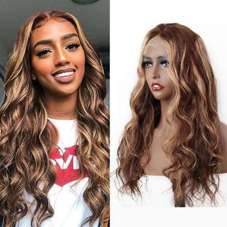 Highlight Piano Color Glueless 4*4 Front Body Wave Wig Brazilian Human Hair