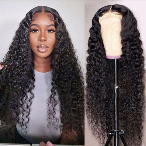 Glueless 10A Jerry Curly 4*4 Lace Closure Wigs Pre-Plucked Virgin Hair