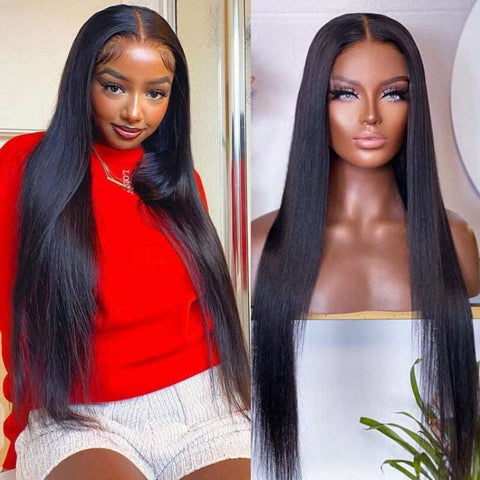 Glueless 4*4 Lace Closure Straight Wig 100% Human Hair Lace Closure Wig