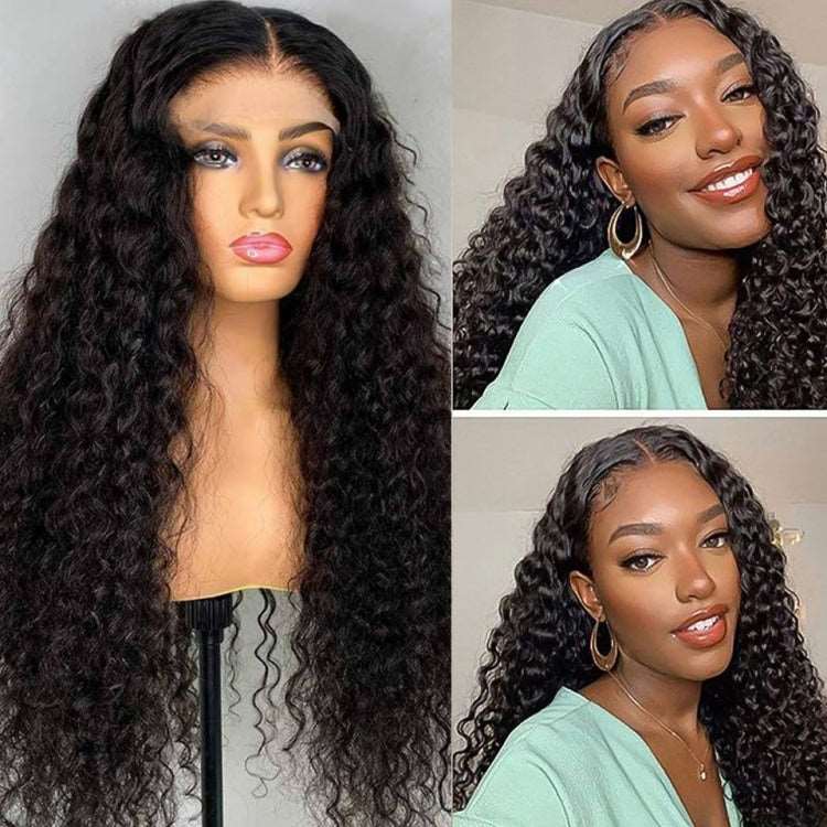 Water Wave Transparent HD Lace Front Wig 4*4 Lace Frontal Brazilian Human Hair