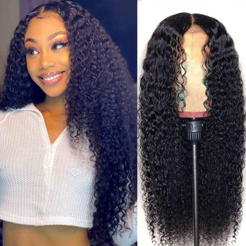 5*5 HD Lace Front Wig Jerry Curly Wave Human Hair Transparent Lace Wigs Natural Color 10A Hair