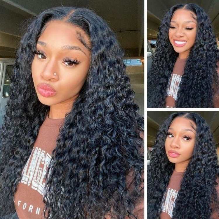 5*5 HD Lace Front Wig Jerry Curly Wave Human Hair Transparent Lace Wigs Natural Color 10A Hair