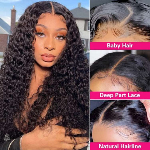 Water Wave Transparent HD Lace Front Wig 5*5 Lace Frontal Brazilian Human Hair