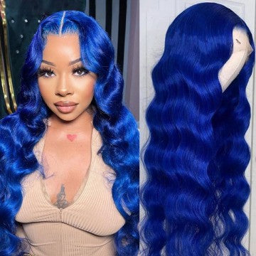 13x4 Ocean Blue Wavy  Body  Lace Wig