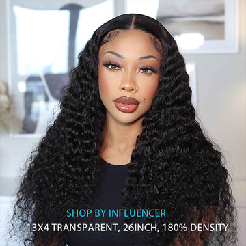 Water Wave Transparent hd Lace Front Wig 13*4 Lace Frontal Brazilian Black Human Hair